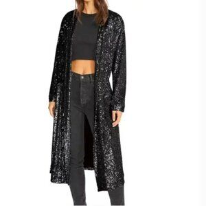 BB Dakota Steve Madden Sequin Duster Jacket M Festival Taylor Swift Concert Vibe